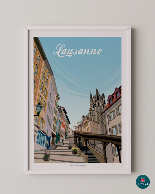 Lausanne - Old Town Poster