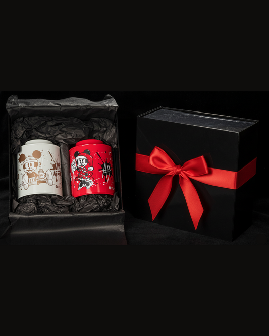 2 Hand-screen printed metal boxes