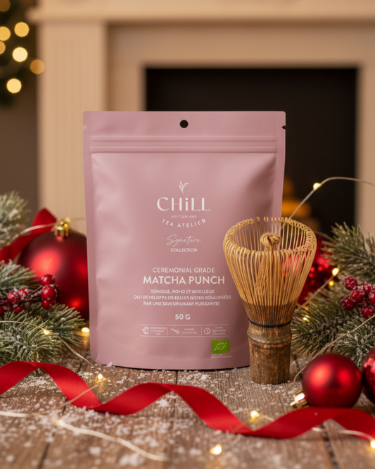 Organic Matcha and its whisk