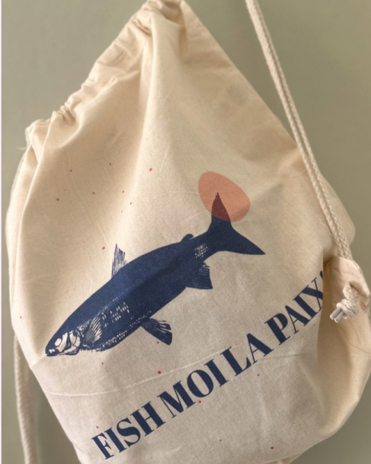 Kitchen linen + Fish me peace backpack!