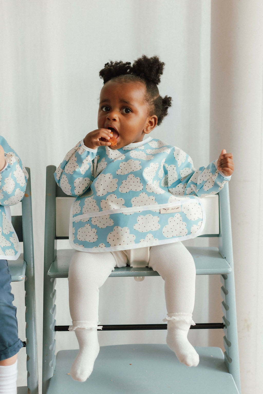 Bavette / Tablier Enfant Imperméable Nuages – coton bio enduit