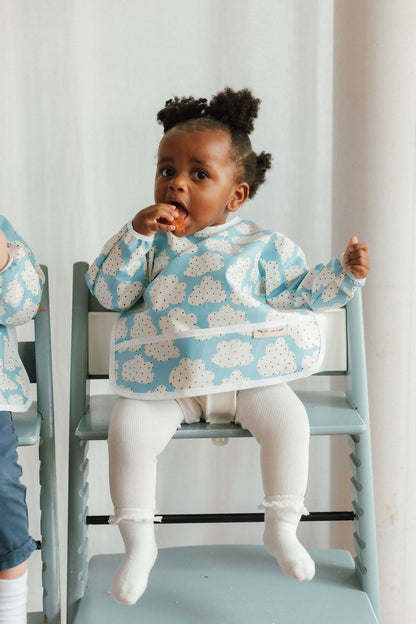 Bavette / Tablier Enfant Imperméable Nuages – coton bio enduit