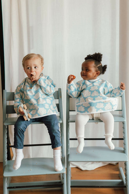 Bavette / Tablier Enfant Imperméable Nuages – coton bio enduit