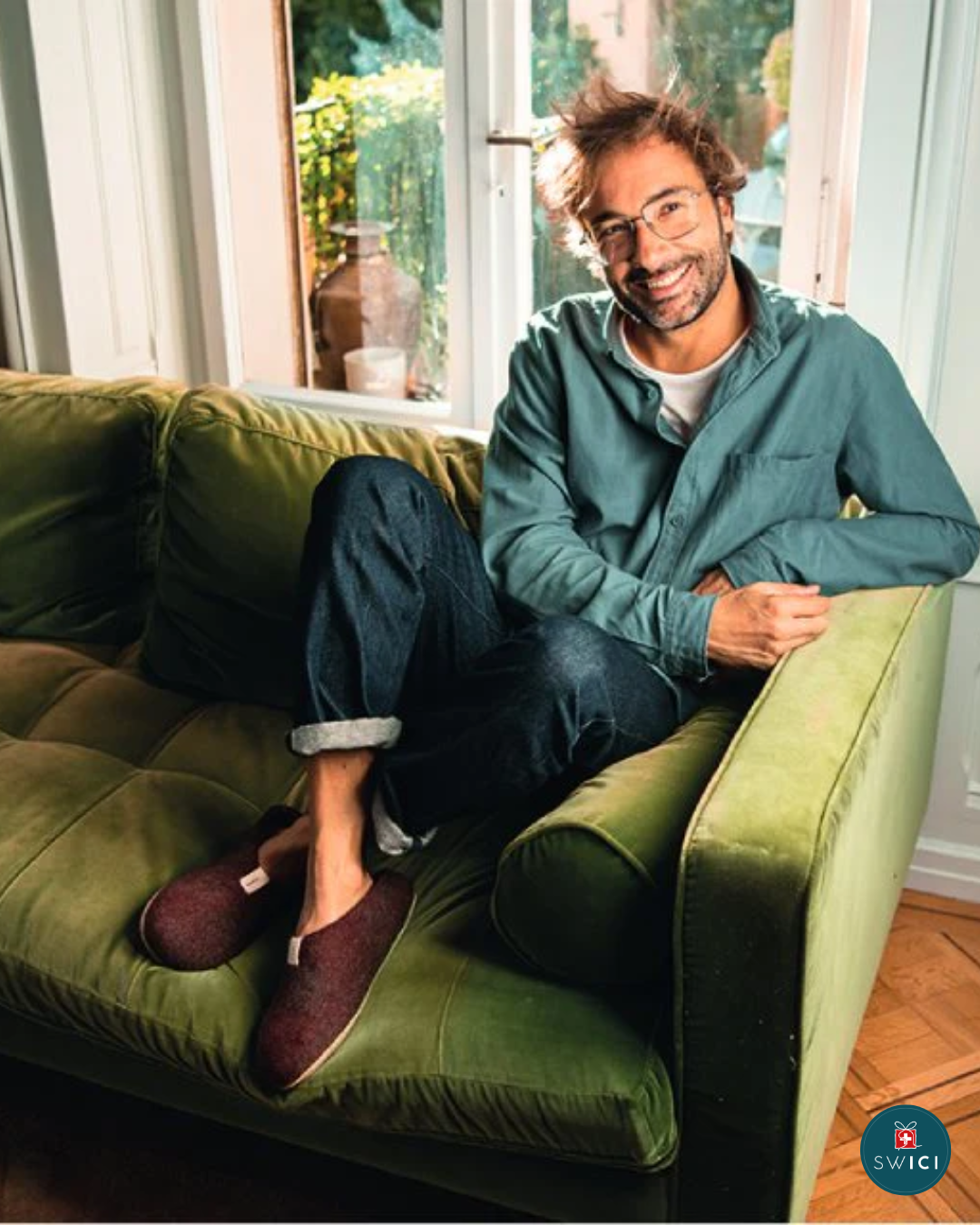 Chaussons en laine - Bordeaux