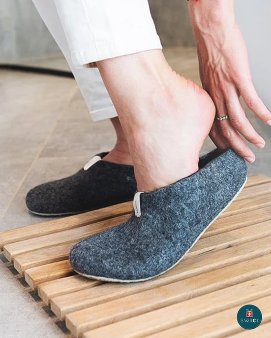 Chaussons en laine - Gris