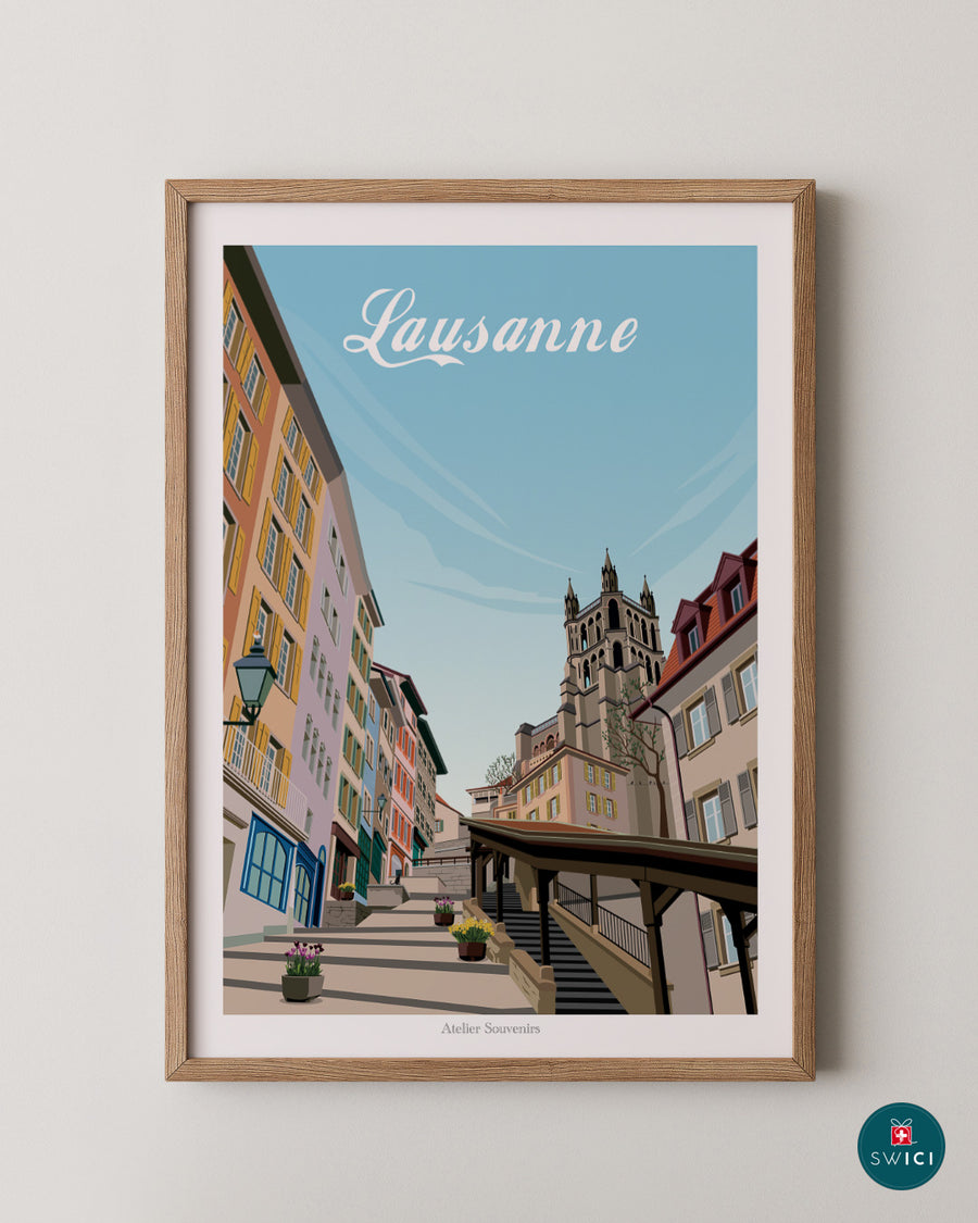 Lausanne - Old Town Poster