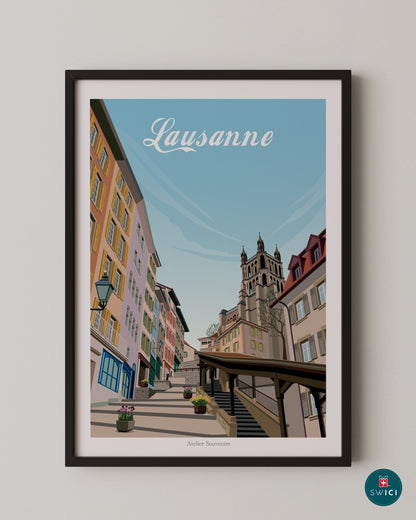 Affiche Lausanne - Vieille-Ville