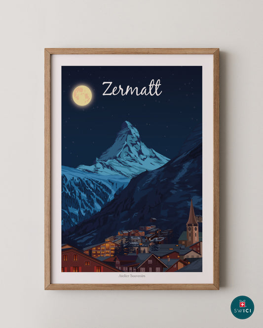 Zermatt Poster - Starry Night