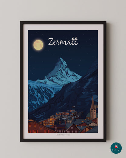 Zermatt Poster - Starry Night