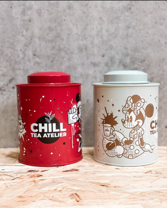 2 Hand-screen printed metal boxes