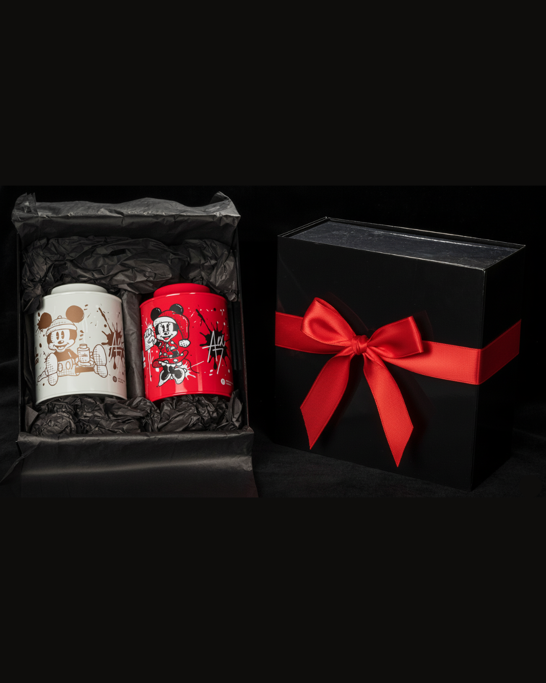 2 Hand-screen printed metal boxes