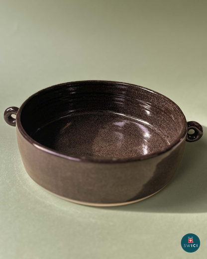 Plat de service en céramique - Brun