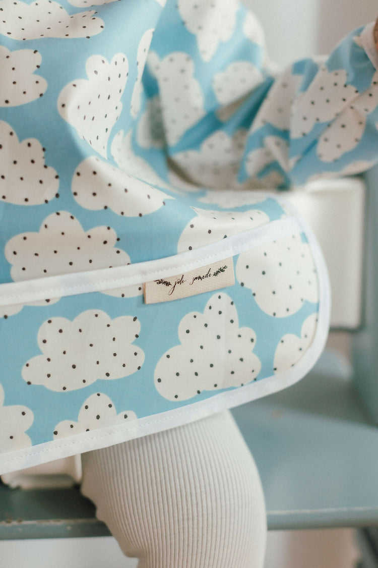 Bavette / Tablier Enfant Imperméable Nuages – coton bio enduit